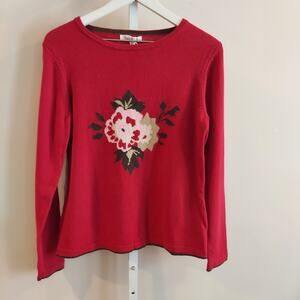 NWT Tulchan Sweater Large Floral Graphic Size Medium Wool Blend‎